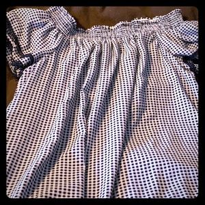 Off shoulders checked short dress-size XXL